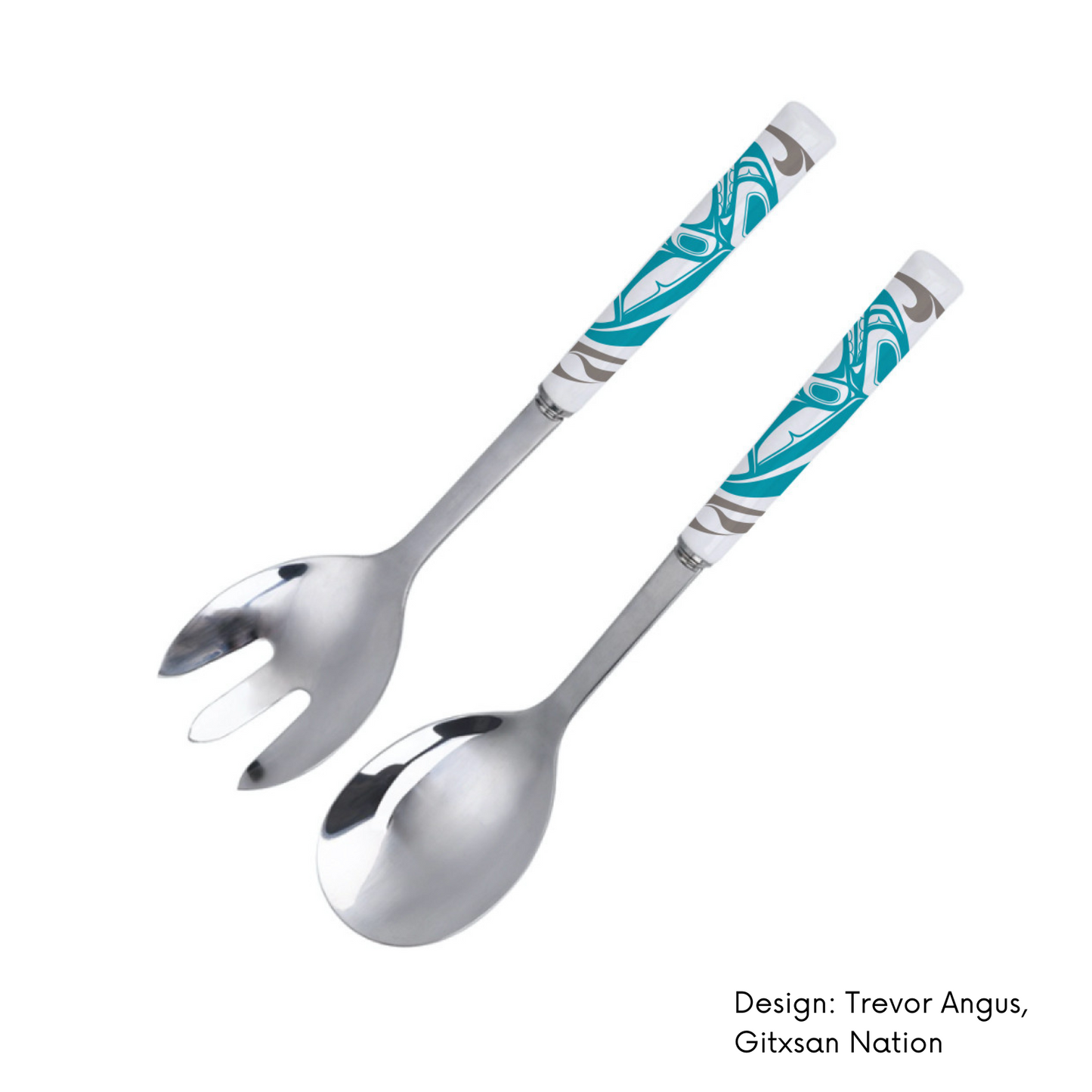 Salad Servers w/ Contemporary Indigenous Design by Made By Humans