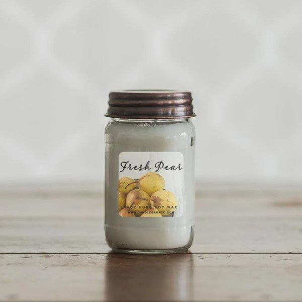 Fresh Pear 16oz Mason Pure Soy Candle