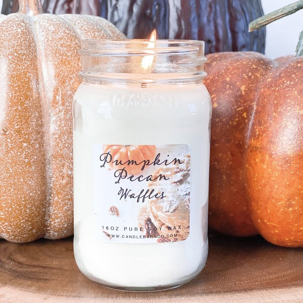 Pumpkin Pecan Waffles 16oz Mason Pure Soy Candle