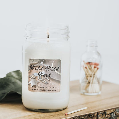 Wild Wild West 16oz Mason Pure Soy Candle