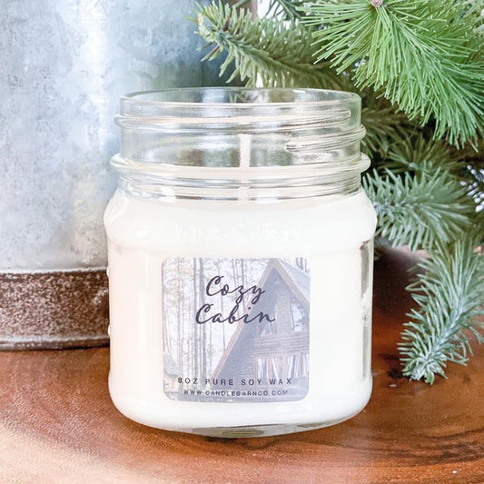 Cozy Cabin 8oz Mason Pure Soy Candle