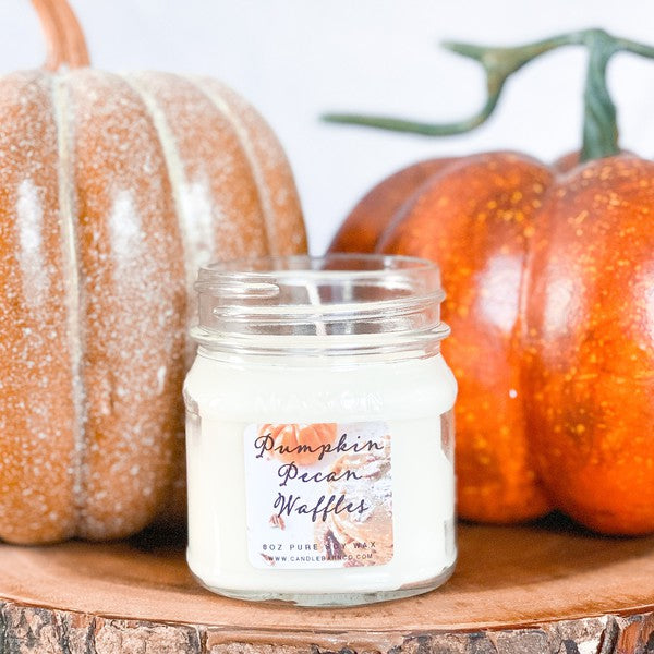 Pumpkin Pecan Waffles 8oz Mason Pure Soy Candle