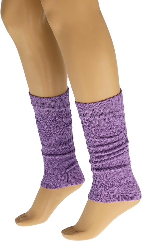 1 Pair - Cotton Leg Warmers Boot Socks Retro Style Knitted Retro Baggy Leg Warmer by Mars Outlet Store LLC