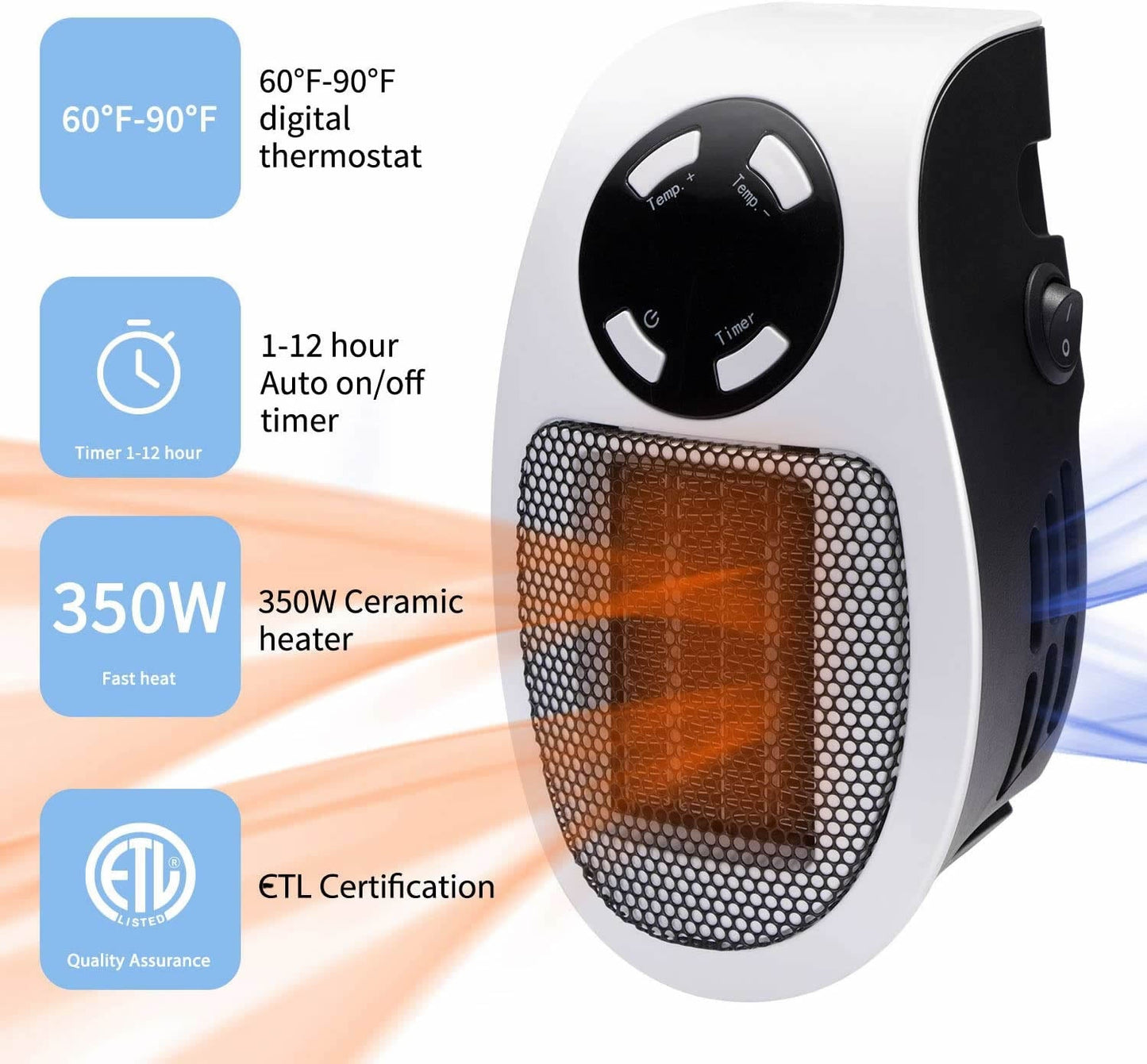 Personal Space Mini Heat Blaster With Remote Control by VistaShops