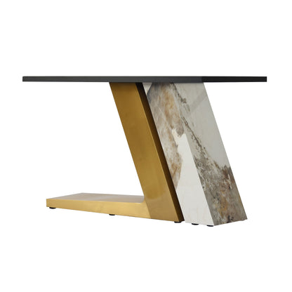 Modern Stone Pandora Straight Panel Dining Table by Blak Hom