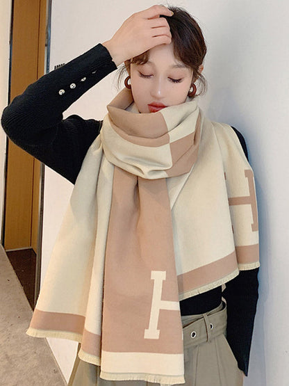 Original Warm Letter Print Shawl&Scarf by migunica