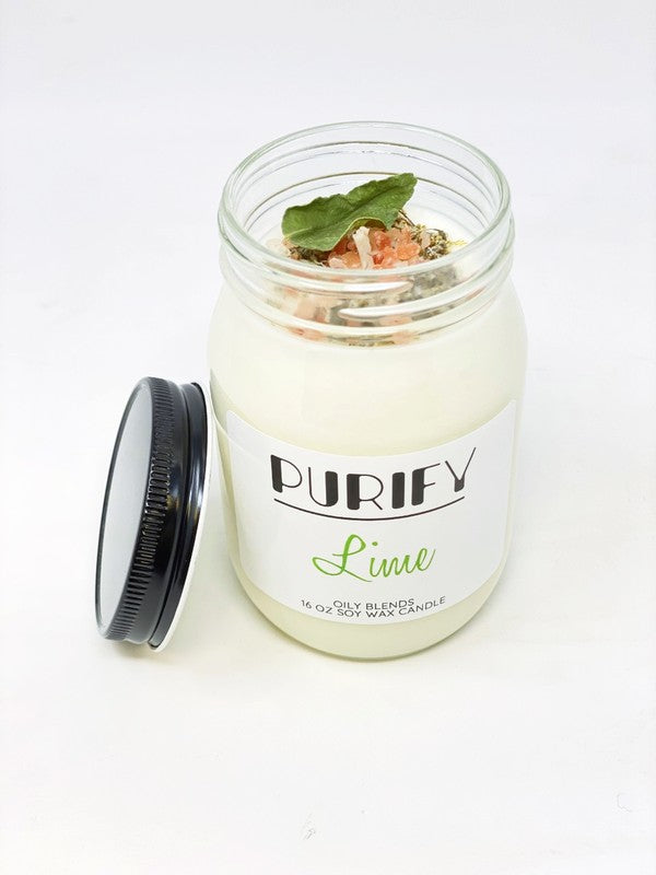 Jumbo Purify Candles with Herbs and Pink Salt