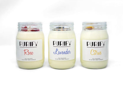 Jumbo Purify Candles with Herbs and Pink Salt