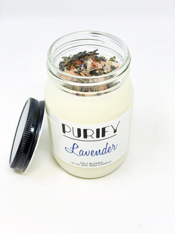 Jumbo Purify Candles with Herbs and Pink Salt