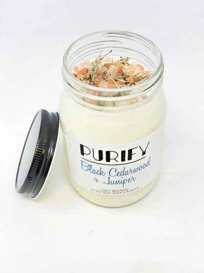 Jumbo Purify Candles with Herbs and Pink Salt