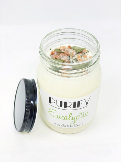 Jumbo Purify Candles with Herbs and Pink Salt