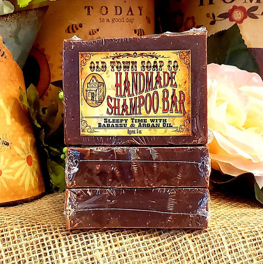 Sleepy Time Babassu & Argan Shampoo Bar by Old Town Soap Co.