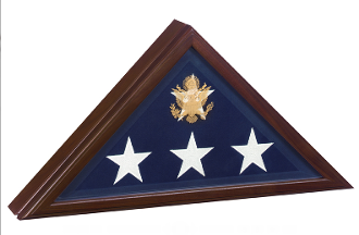 Open Front Flag Display case, For Casket Flag, Cherry Wood by The Military Gift Store