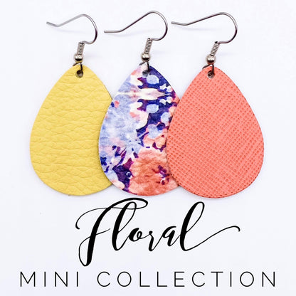 1.5" Floral Mini Collecion (leather) -Earrings by Doohickies Wholesale