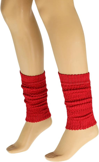 1 Pair - Cotton Leg Warmers Boot Socks Retro Style Knitted Retro Baggy Leg Warmer by Mars Outlet Store LLC