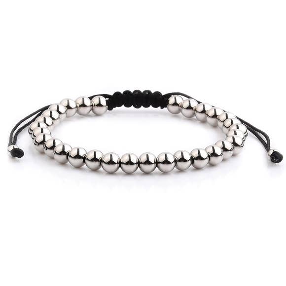 Polished Stainless Steel Men's Adjustable Bracelet by Fashion Hut Jewelry