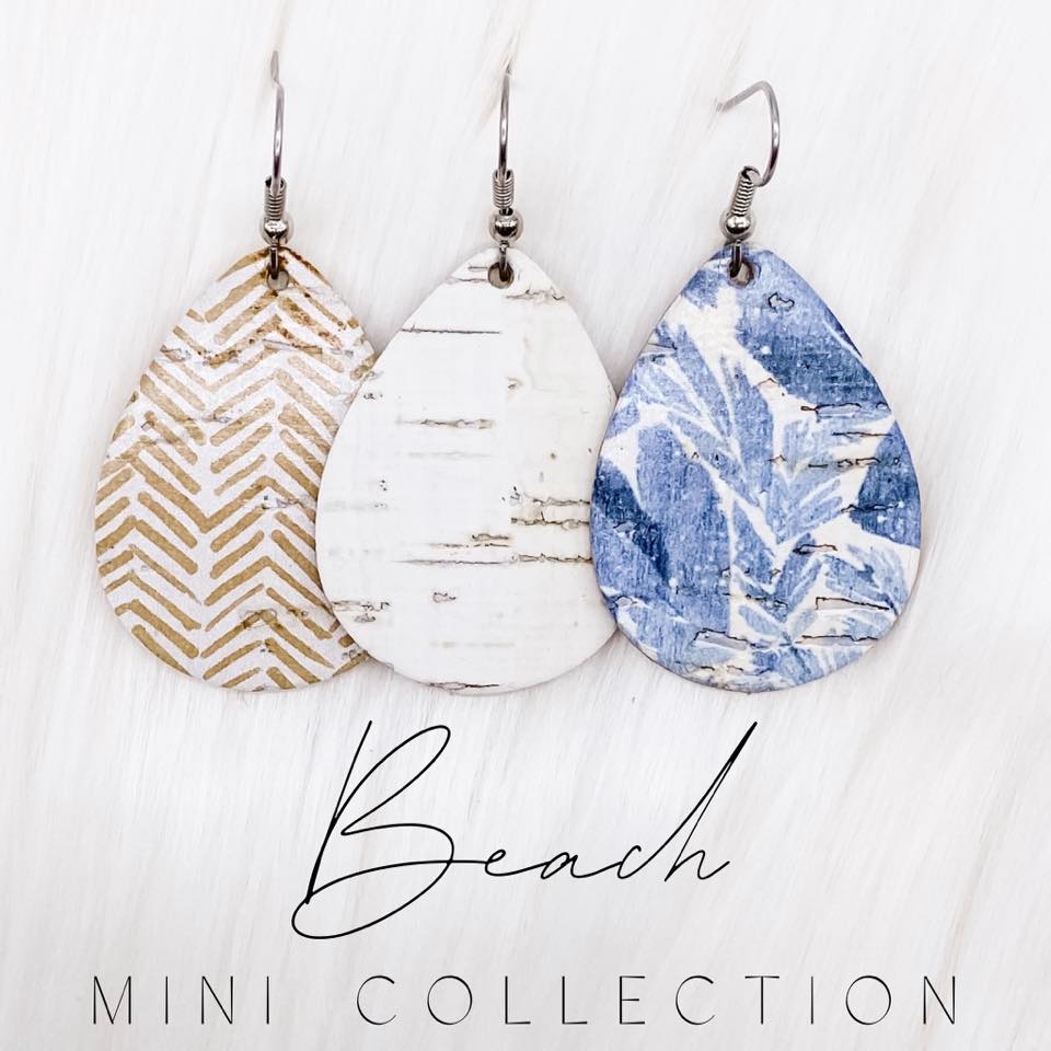 1.5" Beach Corkie Mini Collection -Summer Earrings by Doohickies Wholesale