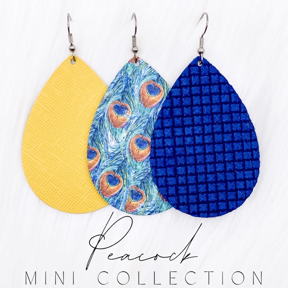 2.5" Peacock Mini Collection -Earrings by Doohickies Wholesale