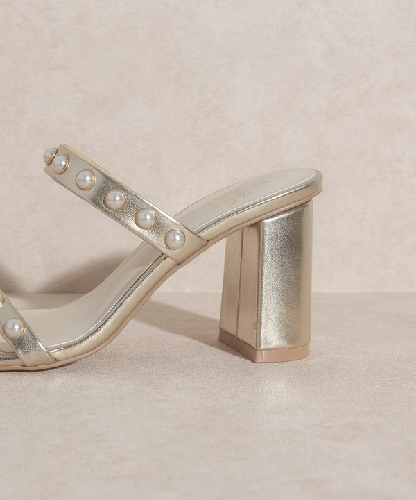 Oasis Society Victoria - Pearl Strap Heel by BlakWardrob