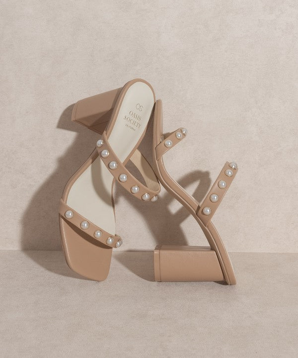 Oasis Society Victoria - Pearl Strap Heel by BlakWardrob