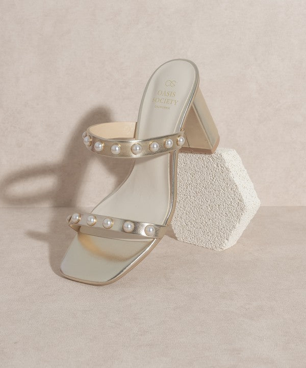 Oasis Society Victoria - Pearl Strap Heel by BlakWardrob