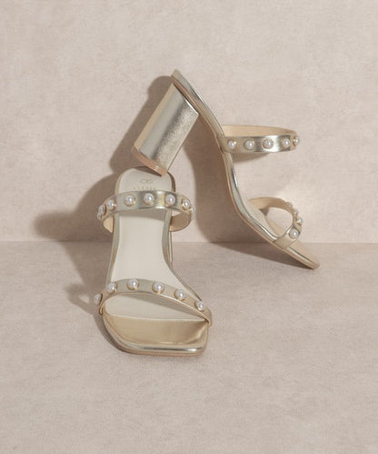 Oasis Society Victoria - Pearl Strap Heel by BlakWardrob