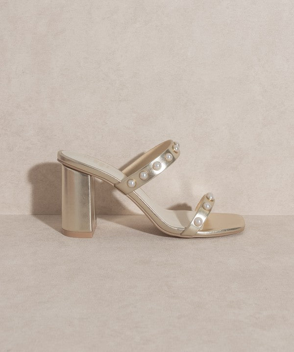 Oasis Society Victoria - Pearl Strap Heel by BlakWardrob