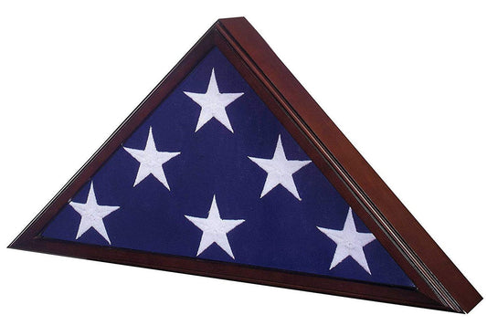 Flag Case for American Veteran Burial Flag 5' x 9.5' with Rich Cherry Finish by The Military Gift Store