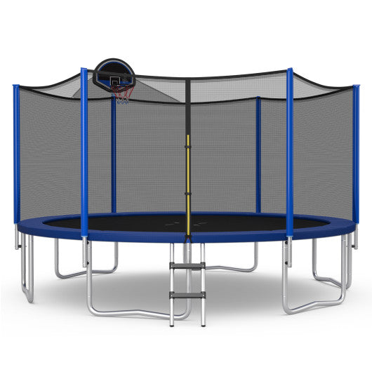 15/16 Feet Outdoor Recreational Trampoline with Enclosure Net-15ft by VYSN