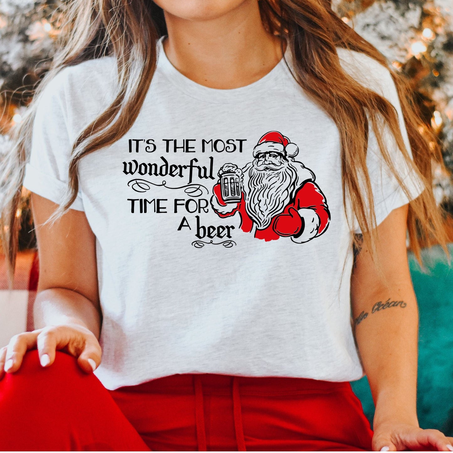 Wonderful Time for a Beer Santa Shirt, Funny Holiday Graphic Tee *UNISEX FIT* by 208 Tees