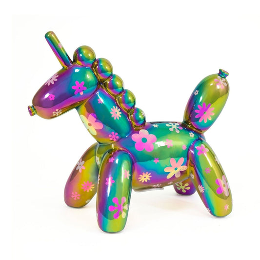 Balloon Money Bank - Large Unicorn w/Flowers by Made By Humans