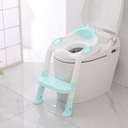 Potty Training Seat Toddler Toilet Seat Step Stool Ladder Toddlers (Blue) _mkpt44 by Js House