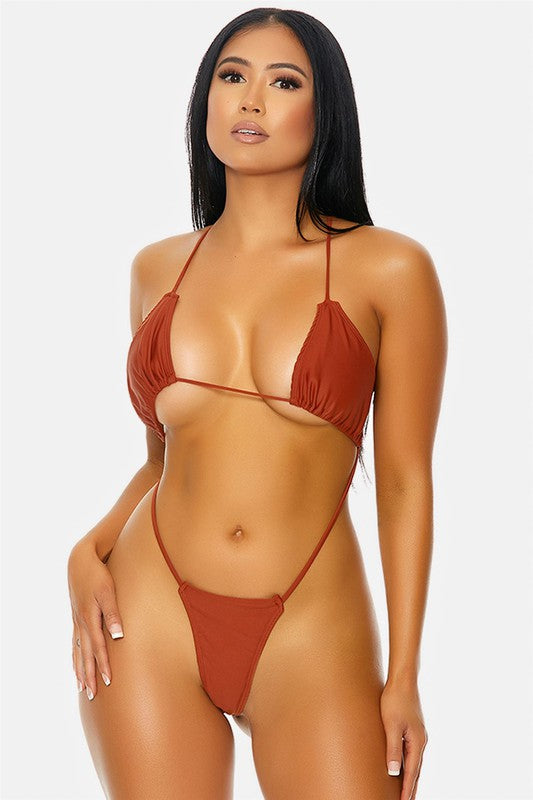 Triangle Criss Cross One Piece Swimsuit