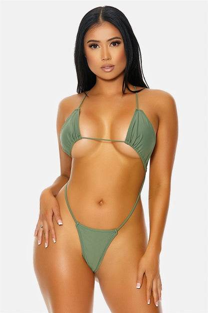 Triangle Criss Cross One Piece Swimsuit