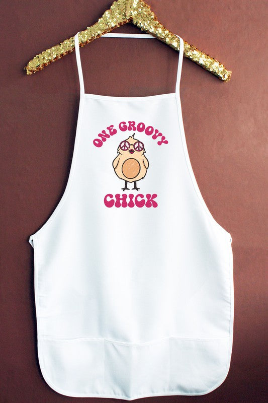 One Groovy Chick Graphic Easter Kitchen Apron