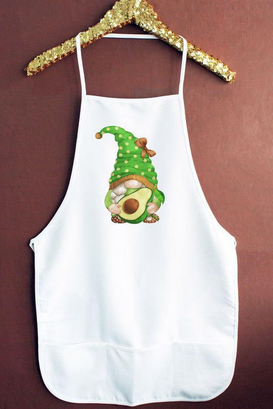 Green Avocado Gnome Kitchen Graphic Apron