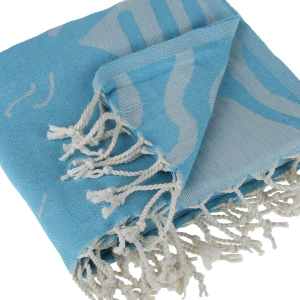 Clean Ocean Peshtemal Pure Cotton Throw Blanket