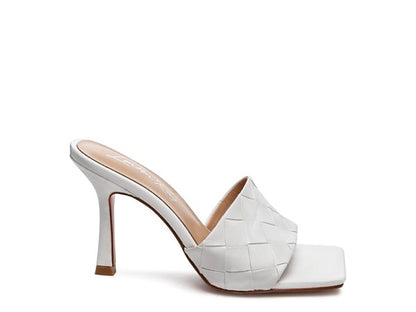 Carmen High Heeled Woven Square Toe Sandal