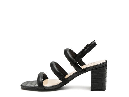 SLATER CROC SLINGBACK BLOCK SANDALS