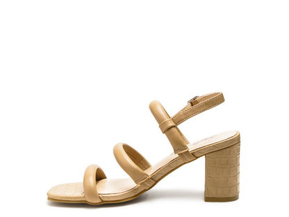 SLATER CROC SLINGBACK BLOCK SANDALS