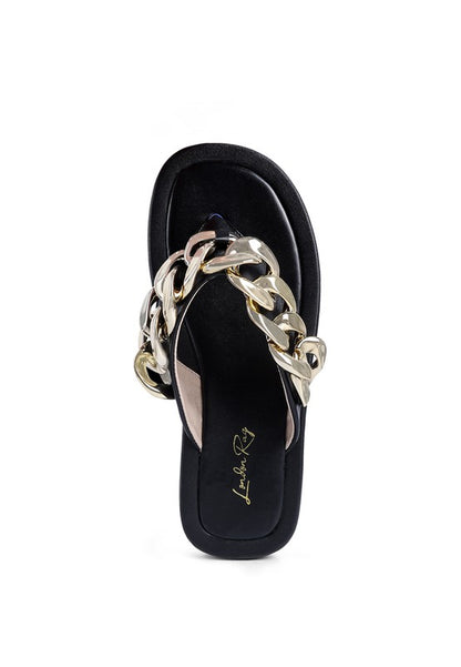 XING METAL CHAIN THONG SANDALS