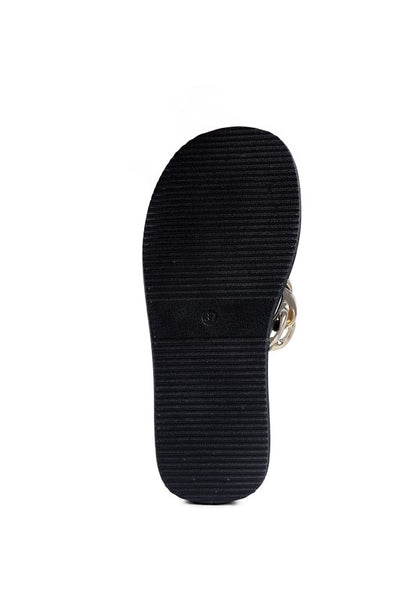 XING METAL CHAIN THONG SANDALS