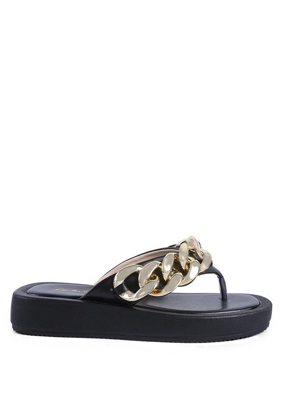 XING METAL CHAIN THONG SANDALS