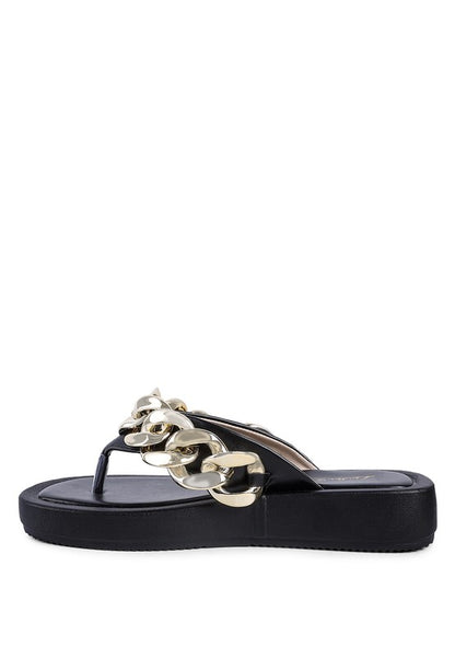 XING METAL CHAIN THONG SANDALS