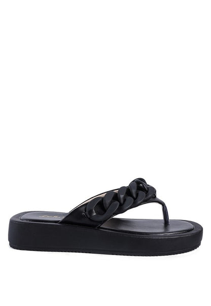 XING METAL CHAIN THONG SANDALS