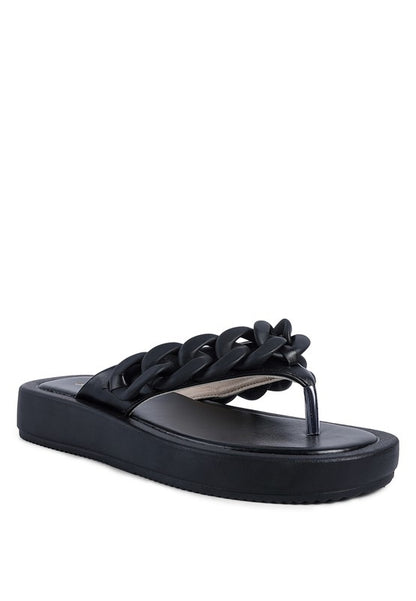 XING METAL CHAIN THONG SANDALS