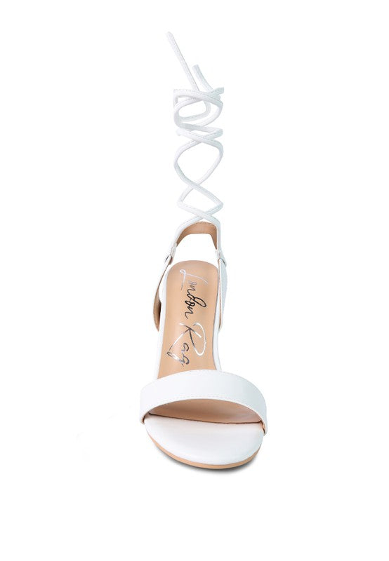 Sheeny Clear Stiletto Lace Up Sandal by BlakWardrob