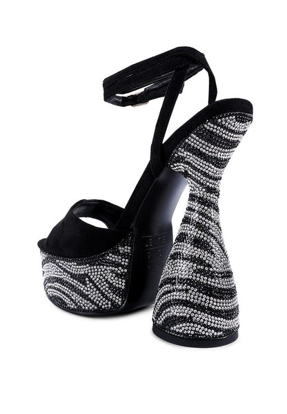 BACKSTAGE ULTRA HIGH PLATFORM DIAMANTE SANDALS