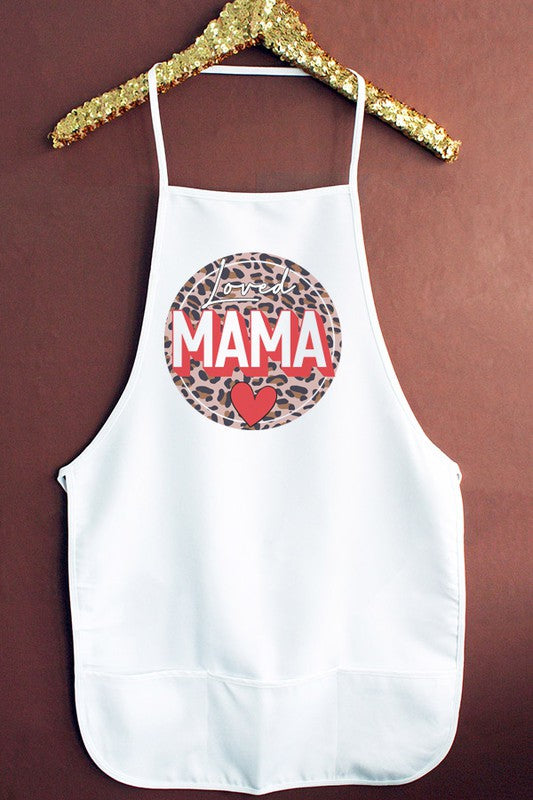 Loved Mama Leopard Circle Kitchen Apron