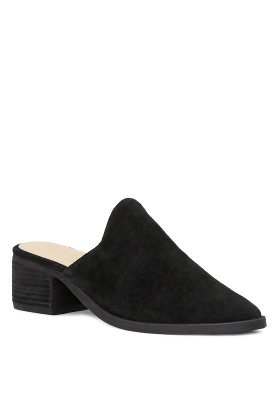 PALMA STACKED HEEL MULES